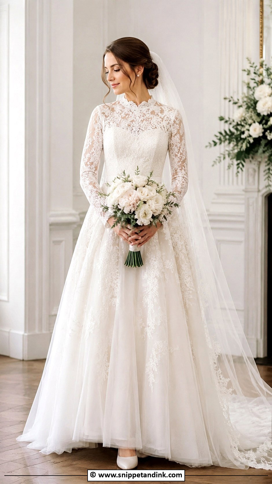 Modest Wedding Dress With Lined Bodice - Snippet and Ink - 35 Modest Wedding Dresses