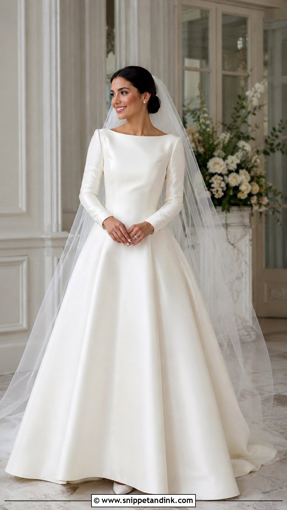 Modest Wedding Dress With Mikado Sleeves - Snippet and Ink - 30 Modest Wedding Dresses with Sleeves
