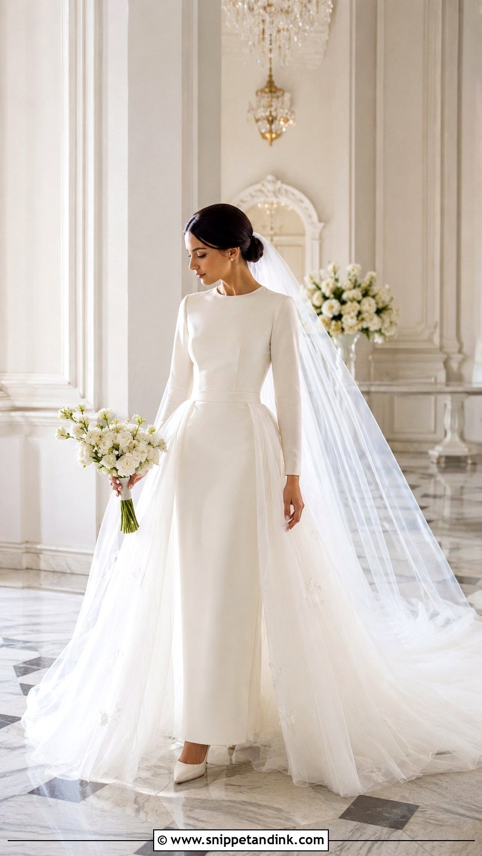 Modest Wedding Dress With Overskirt - Snippet and Ink - 25 Modest Bridal Ideas