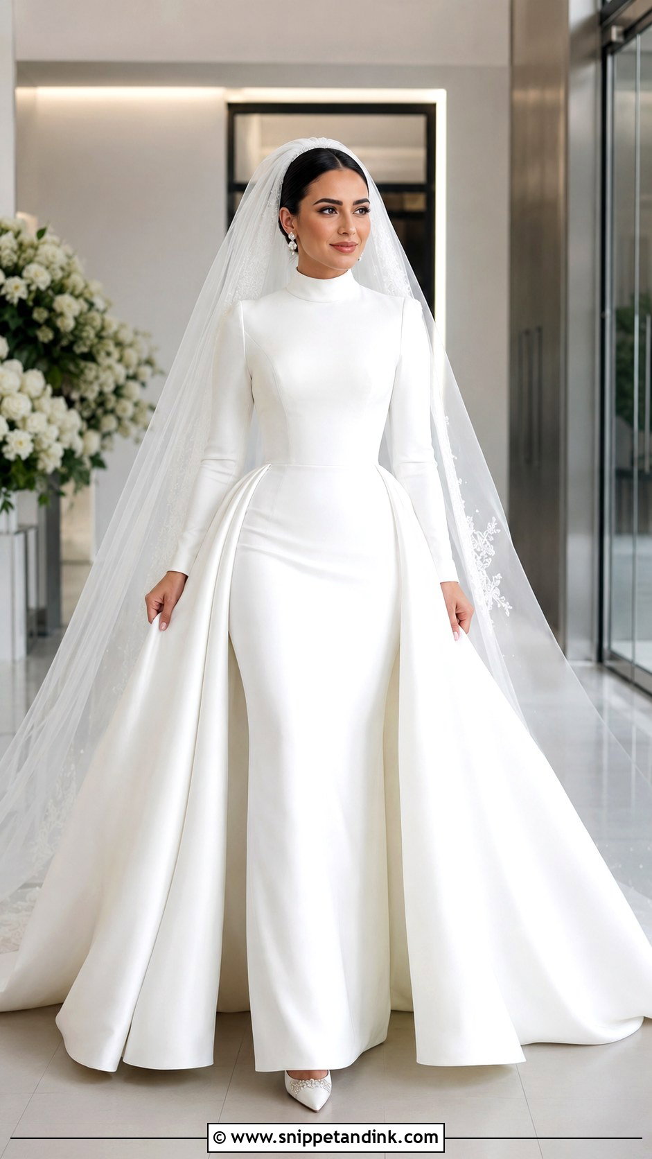 Modest Wedding Dress With Overskirt - Snippet and Ink - 25 Modest Bride Dress Ideas