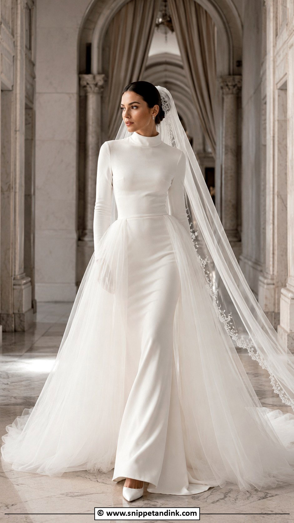 Modest Wedding Dress With Overskirt - Snippet and Ink - 30 Modest Wedding Dress Ideas