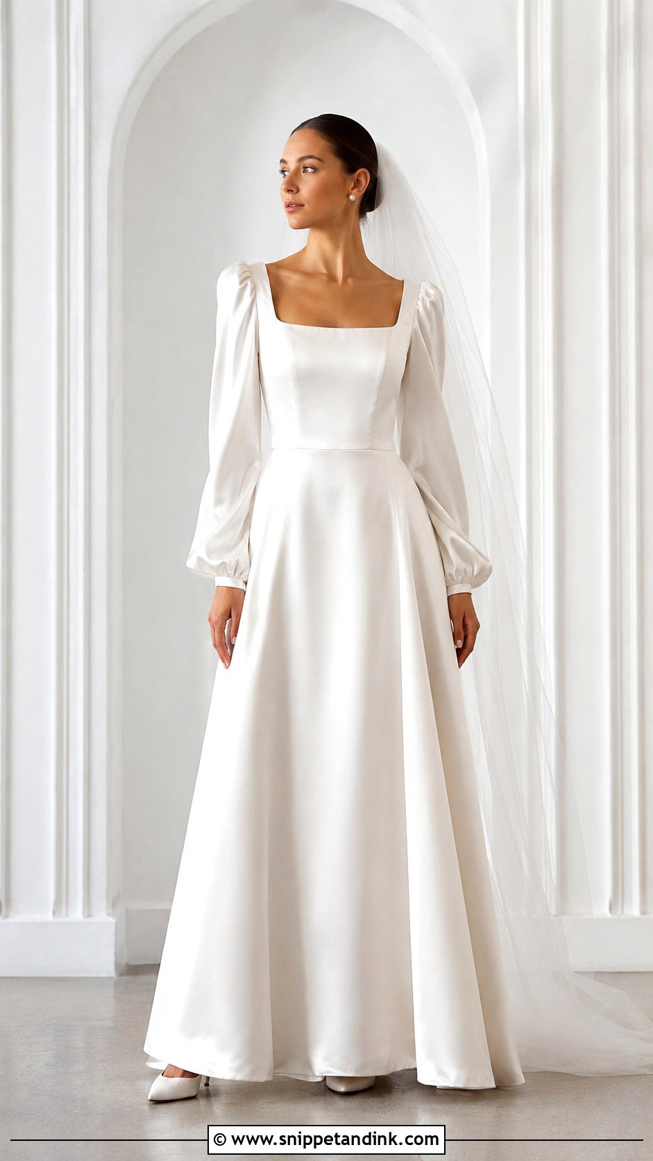 Modest Wedding Dress With Puff Sleeves - Snippet and Ink - 25 Simple Modest Wedding Dresses