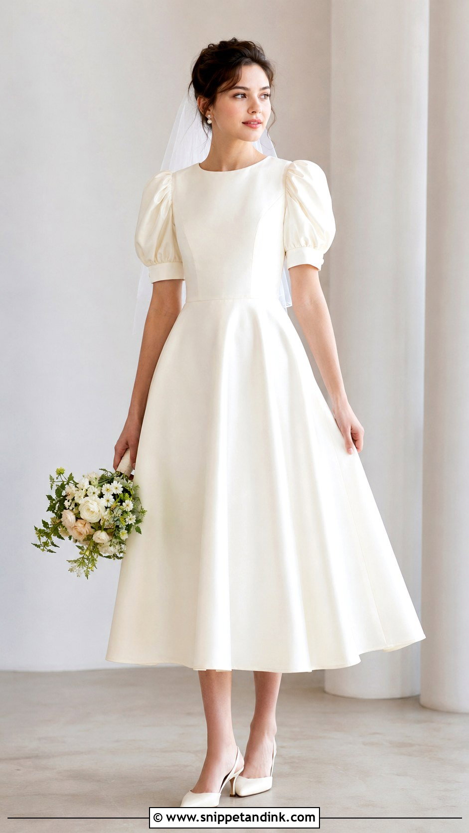 Modest Wedding Dress With Puff Sleeves - Snippet and Ink - 30 Modest Wedding Dresses with Sleeves