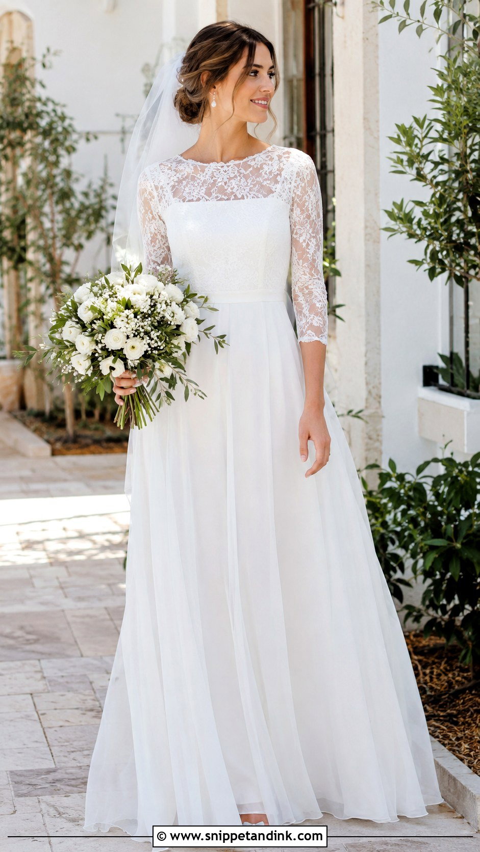 Modest Wedding Dress With Sleeves For Summer - Snippet and Ink - 30 Modest Wedding Dresses with Sleeves