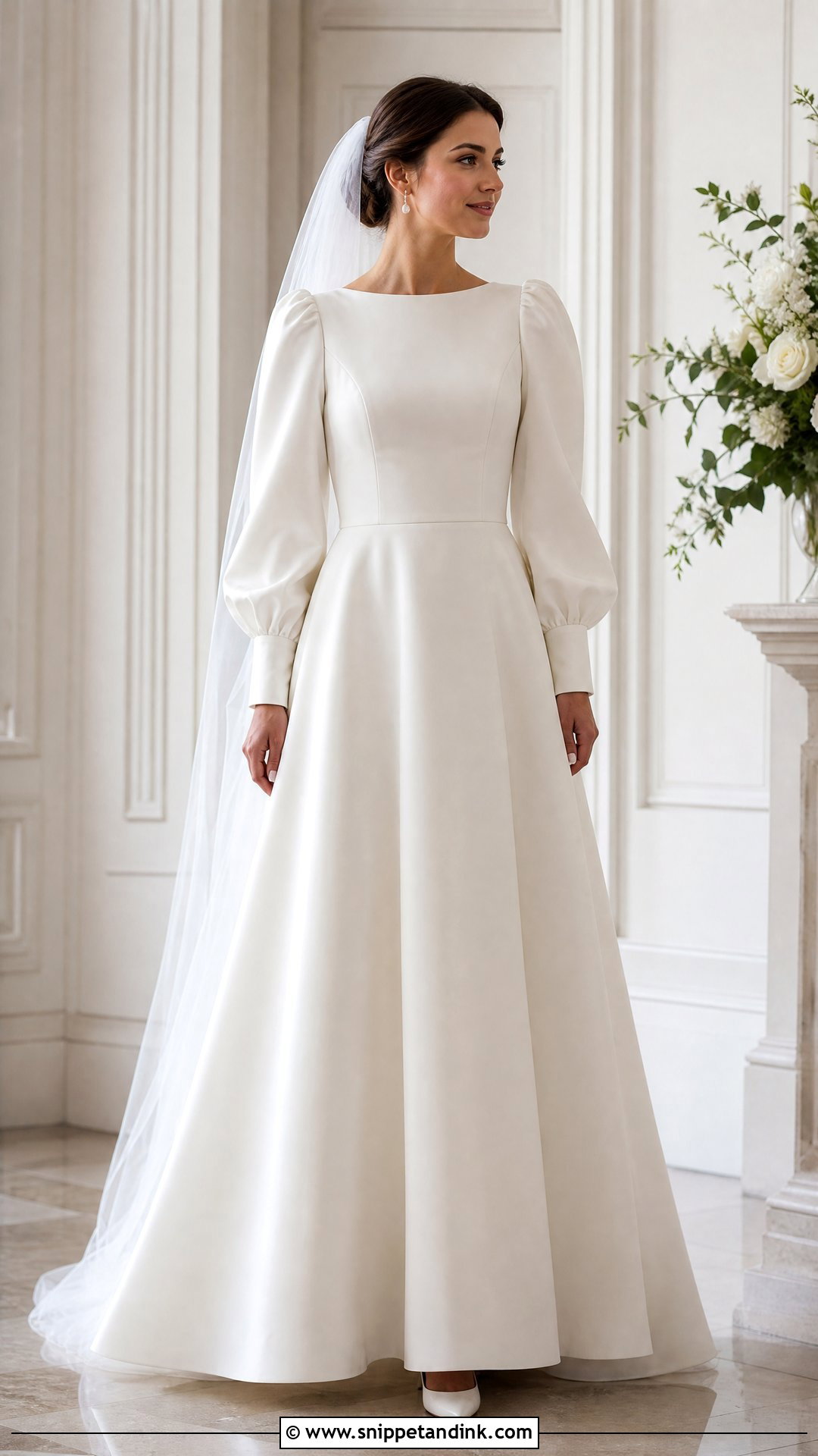 Modest Wedding Dress with Puffy Sleeves - Snippet and Ink - 20 Wedding Dresses with Puffy Sleeves