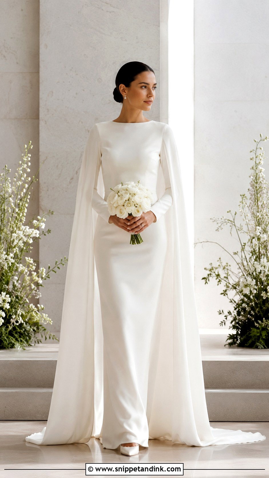 Modest Wedding Gown With Cape - Snippet and Ink - 25 Modest Wedding Gowns