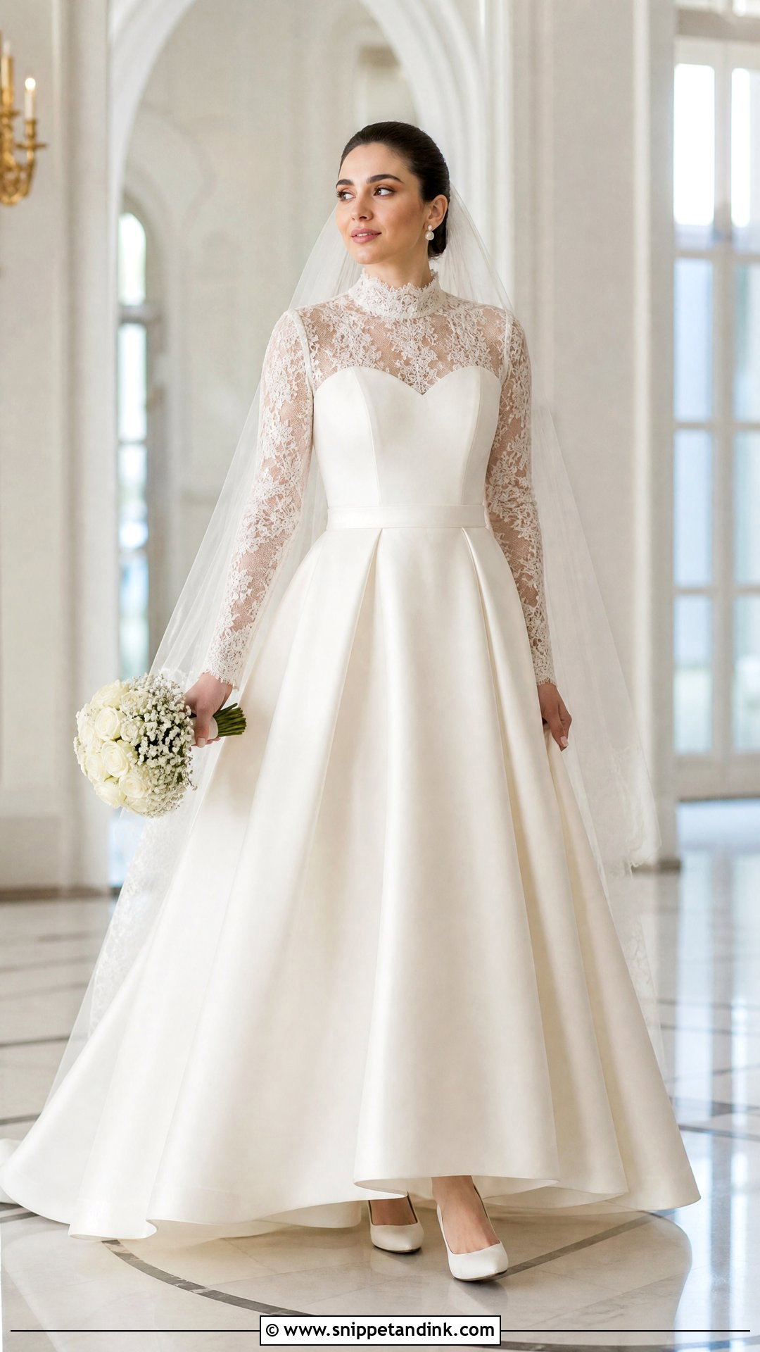 Modest Wedding Gown With Removable Yoke - Snippet and Ink - 25 Two Way Wedding Gown Ideas