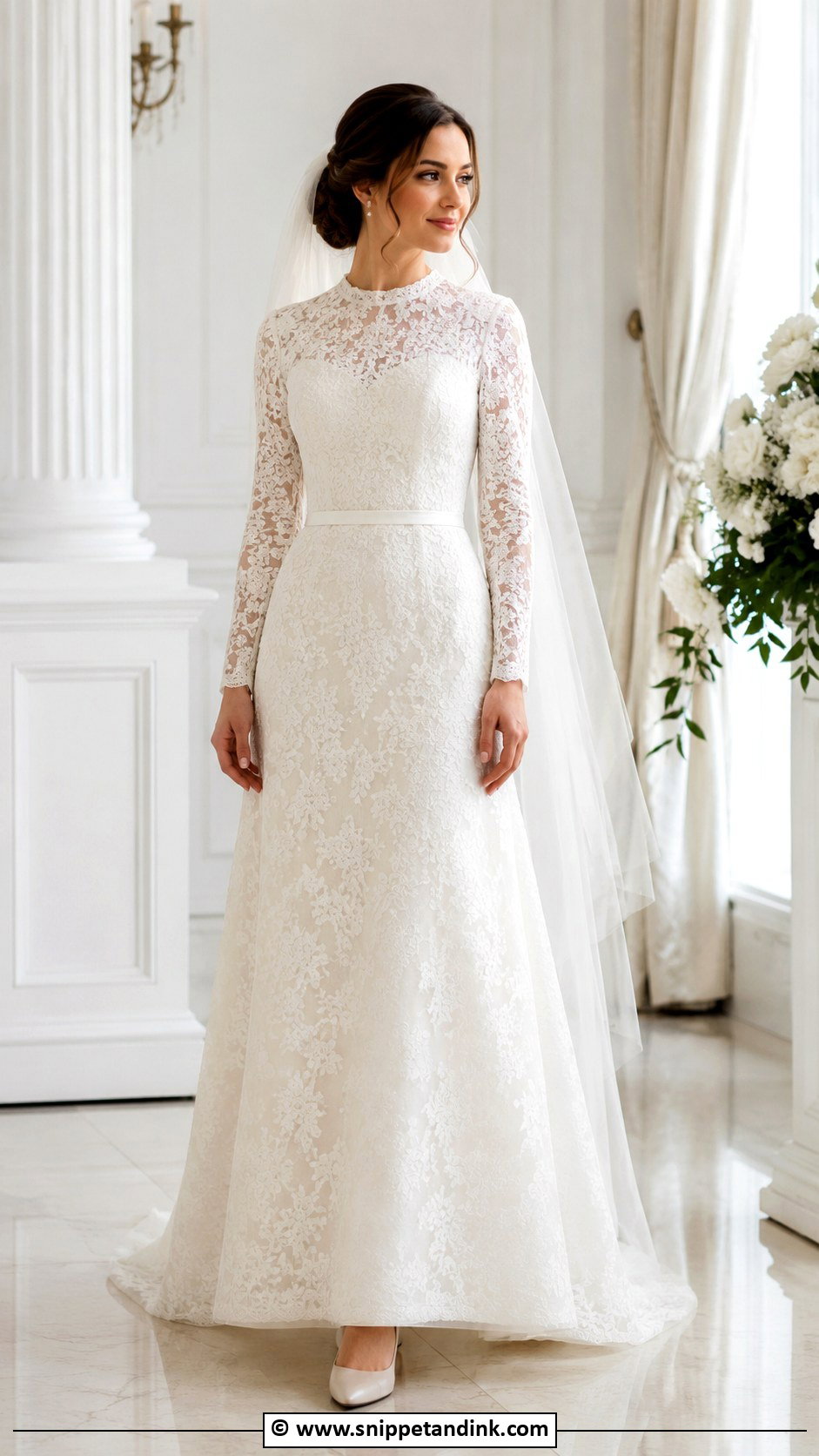 Modest Wedding Gown With Sleeves - Snippet and Ink - 30 Wedding Gowns with Sleeves