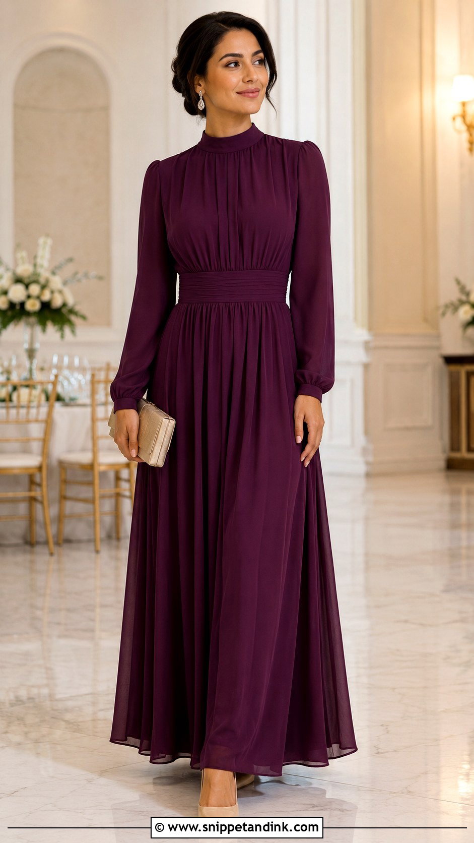 Modest Wedding Guest Maxi Dress Outfit - Snippet and Ink - 20 Fashion Wedding Ideas