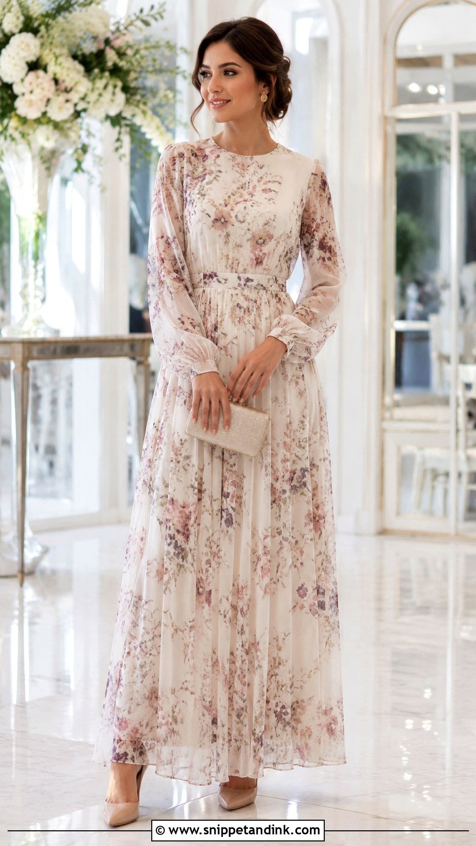 Modest Wedding Guest Maxi Dress Outfit - Snippet and Ink - 30 Wedding Fits Ideas