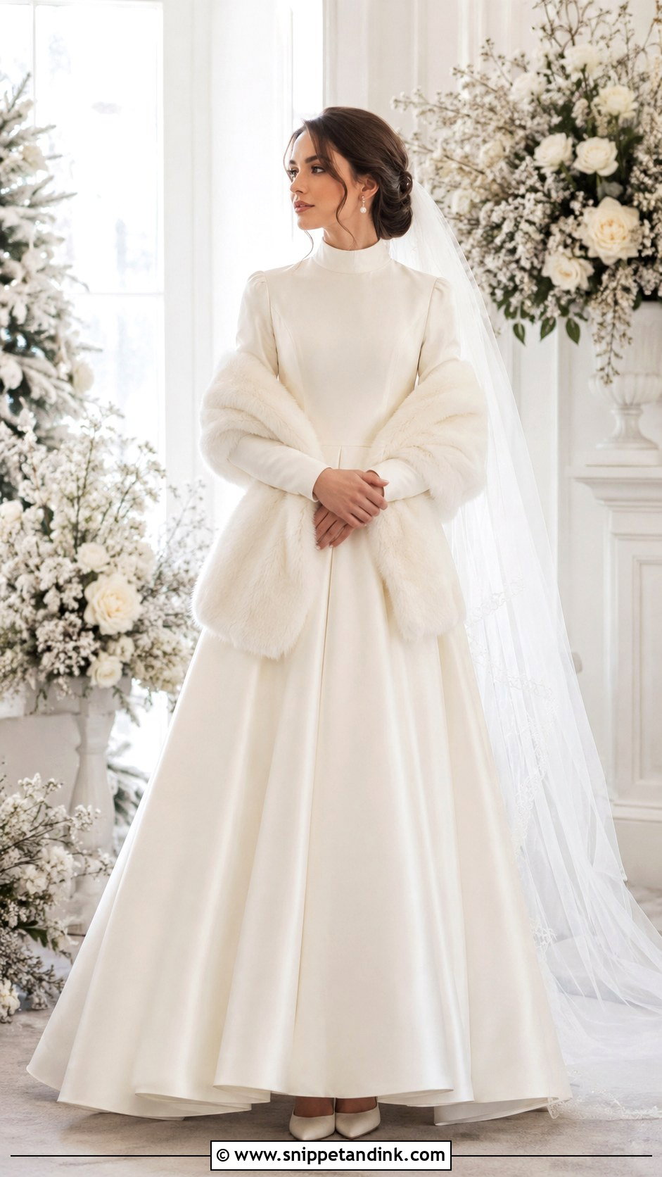 Modest Winter Bridal Gown - Snippet and Ink - 30 Modest Bridal Gowns