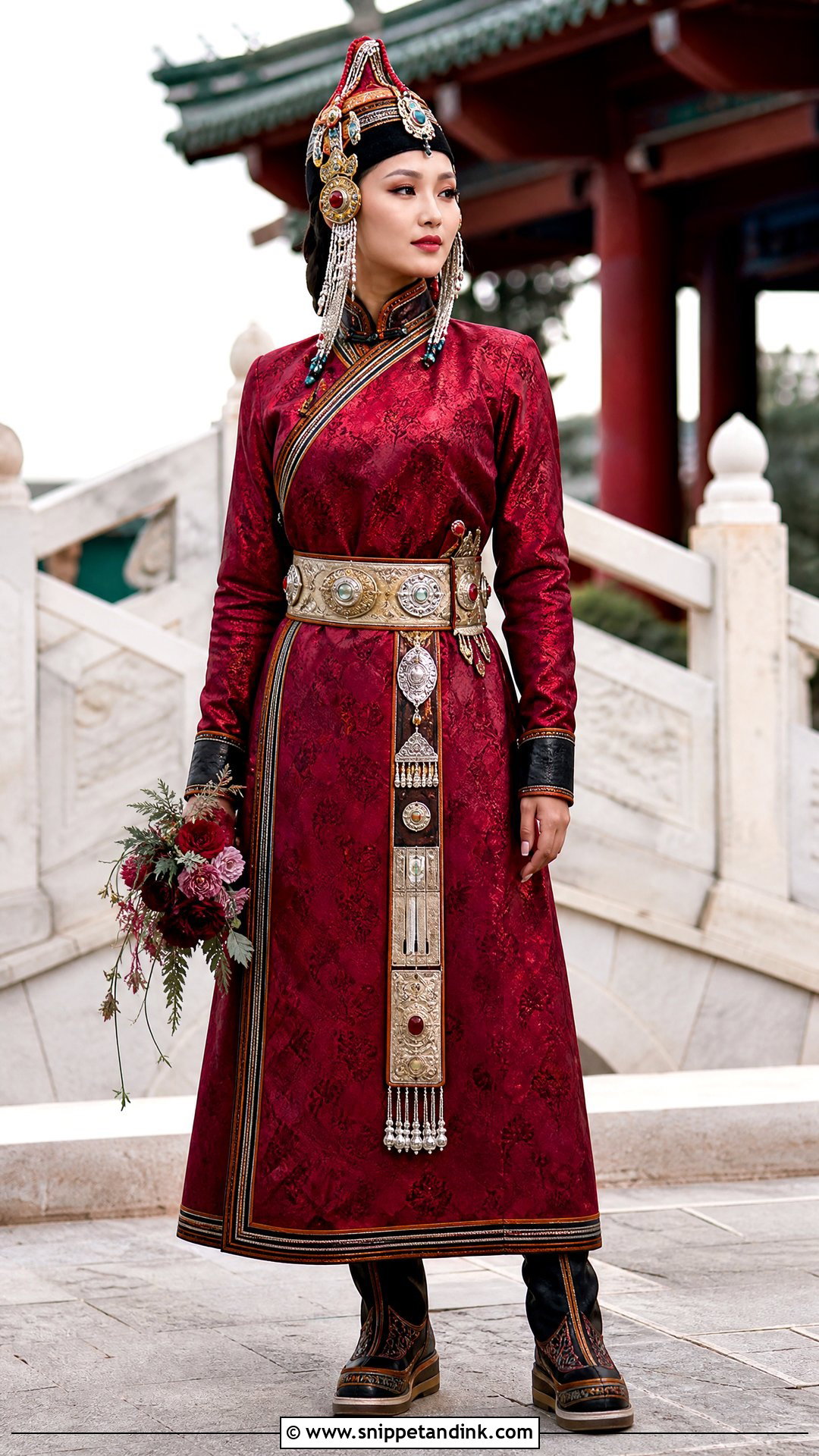 Mongolian Deel Bridal Outfit - Snippet and Ink - 20 Traditional Marriage Dress Ideas