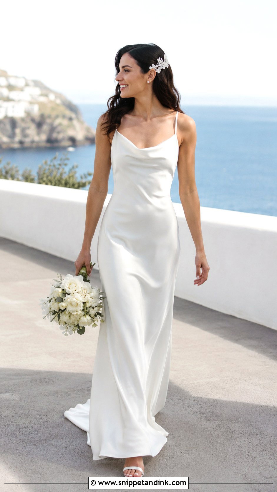 Monica Geller Cowl Neck Wedding Dress - Snippet and Ink - 20 Monica Geller Wedding Dress Ideas