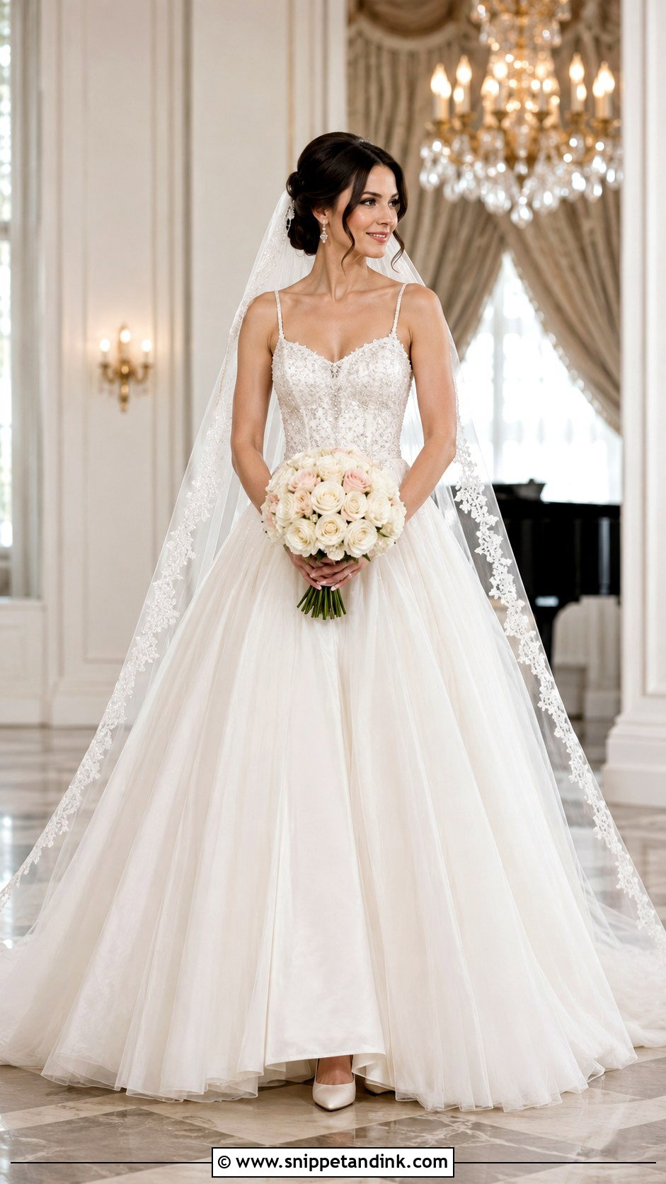 Monica Geller Embellished Ball Gown Wedding Dress - Snippet and Ink - 20 Monica Geller Wedding Dress Ideas