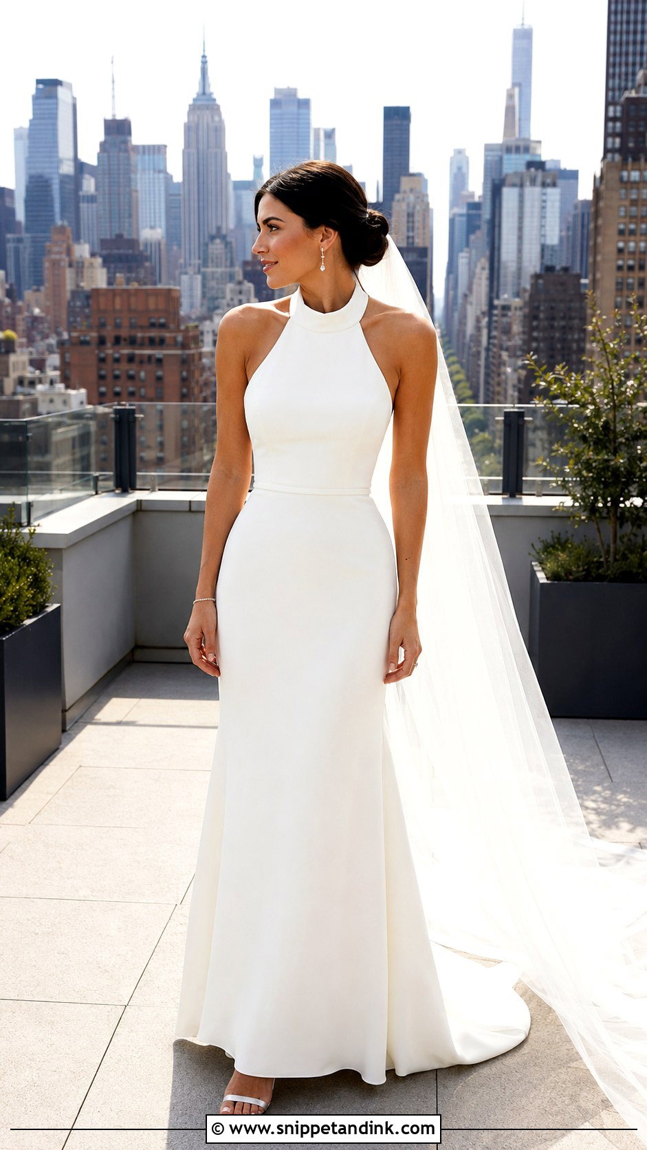 Monica Geller Halter Neck Wedding Dress - Snippet and Ink - 20 Monica Geller Wedding Dress Ideas