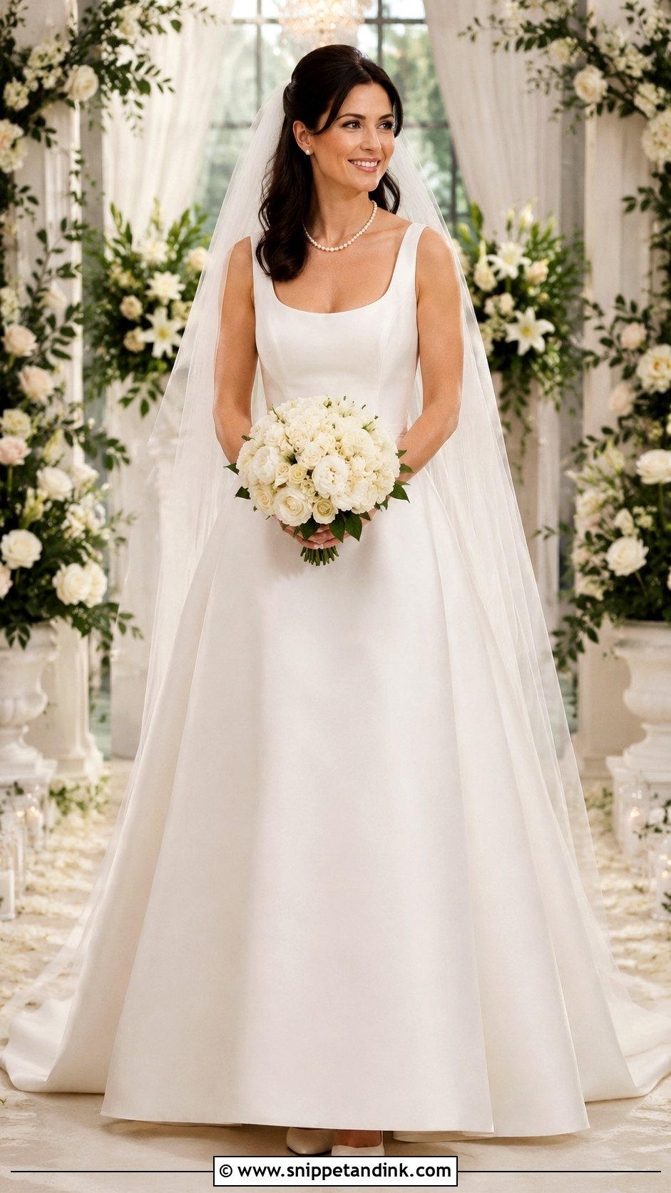 Monica Geller Scoop Neck Wedding Dress - Snippet and Ink - 20 Monica Geller Wedding Dress Ideas