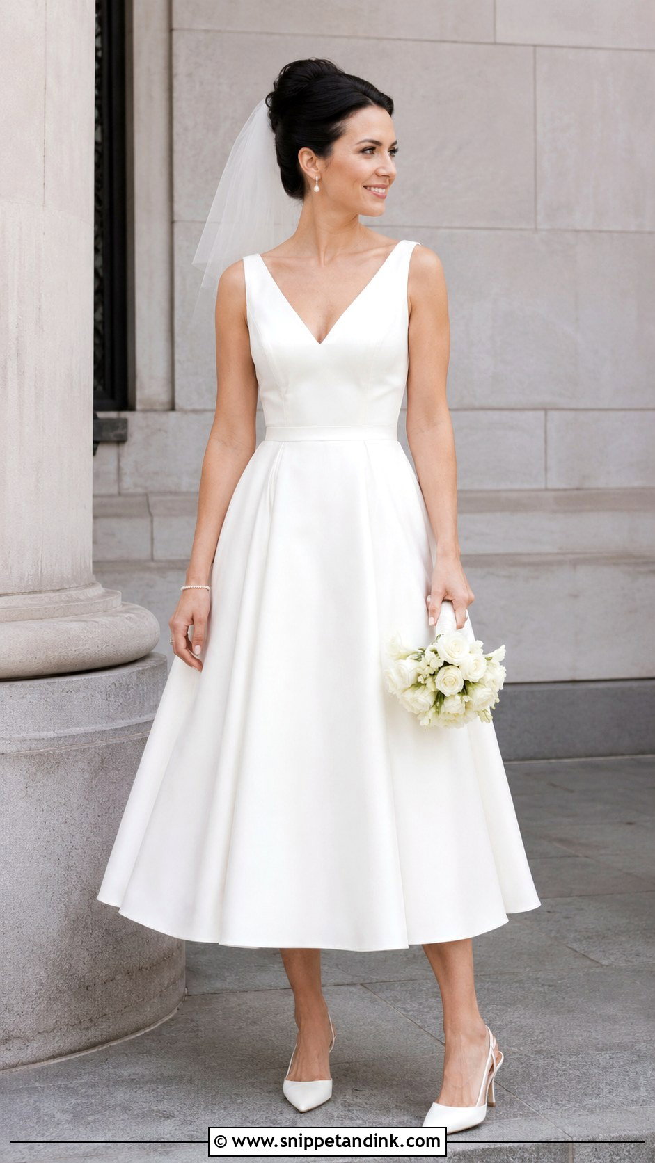 Monica Geller Tea Length Wedding Dress - Snippet and Ink - 20 Monica Geller Wedding Dress Ideas