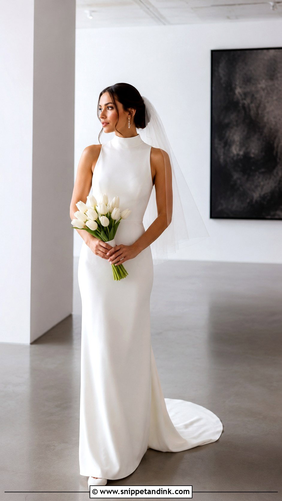 Monica High Neck Wedding Dress - Snippet and Ink - 20 Monica Wedding Dress Ideas