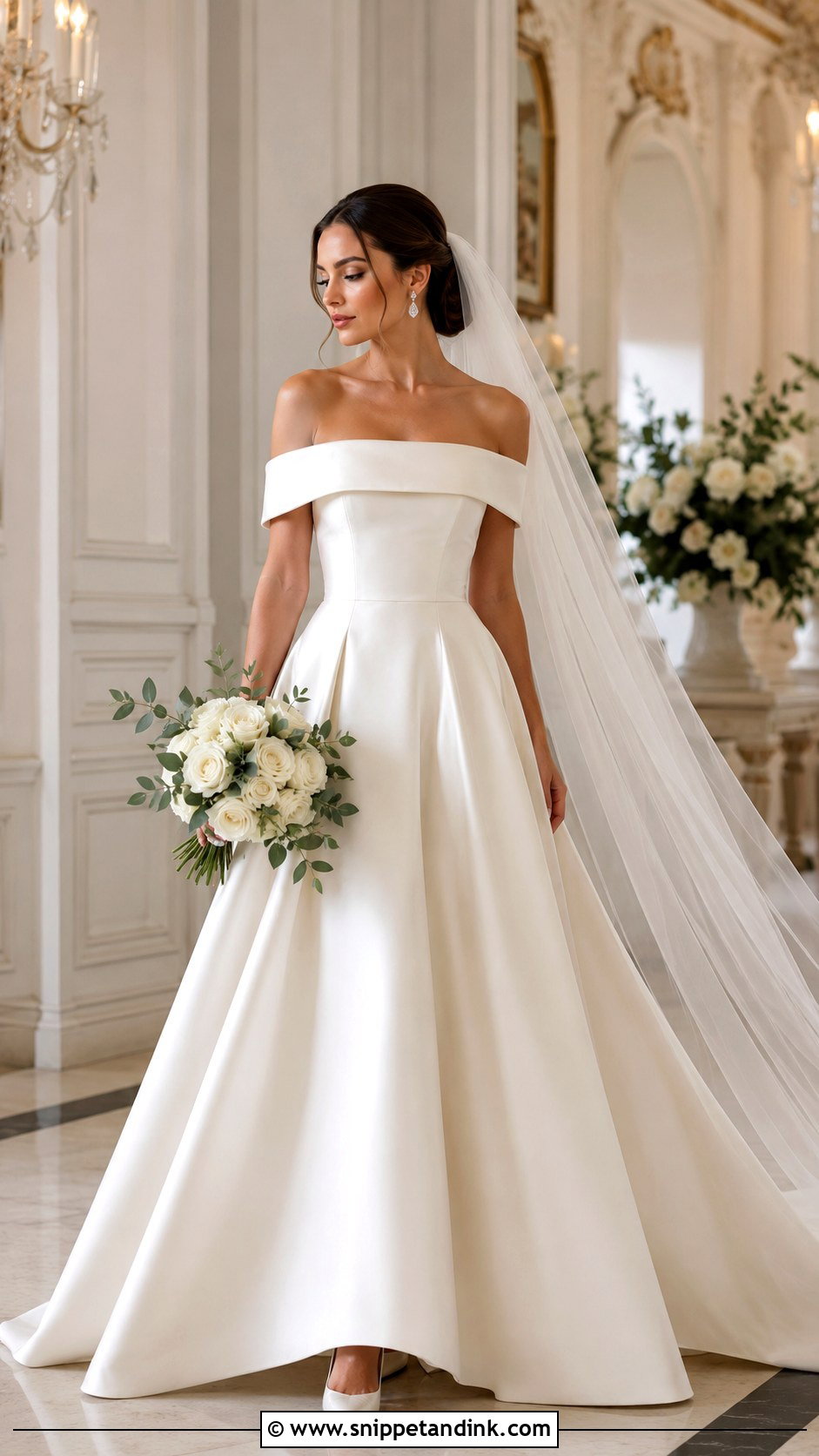Monica Off Shoulder Wedding Dress - Snippet and Ink - 20 Monica Wedding Dress Ideas