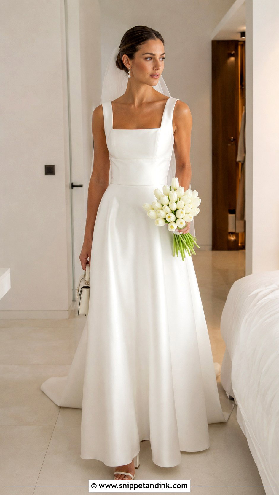 Monica Satin A Line Wedding Dress - Snippet and Ink - 20 Monica Wedding Dress Ideas