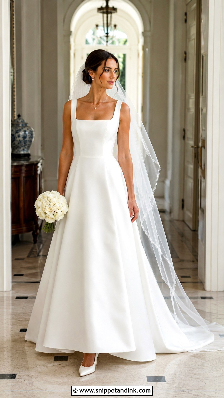 Monica Square Neck Wedding Dress - Snippet and Ink - 20 Monica Wedding Dress Ideas