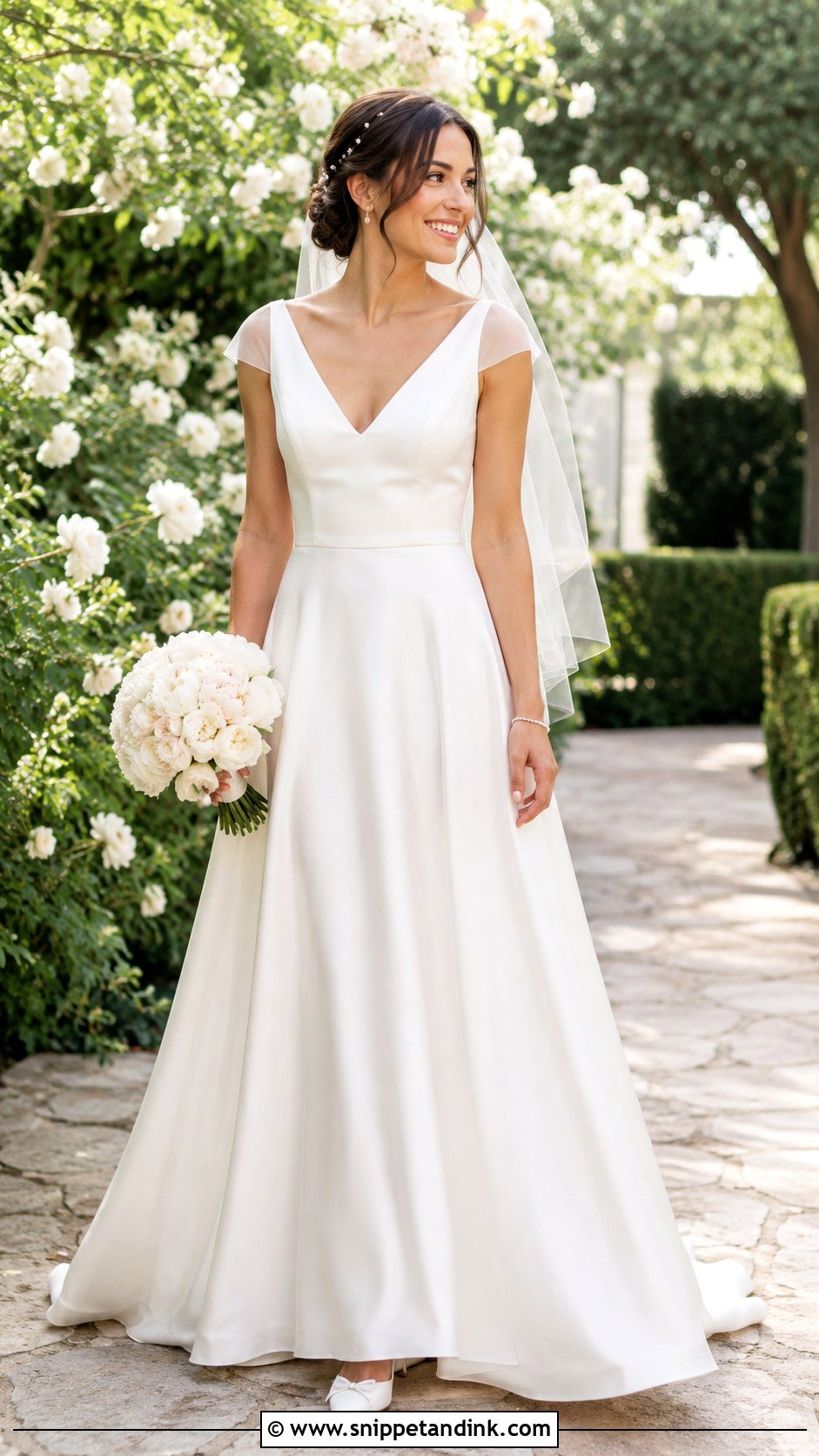 Monica Wedding Dress With Cap Sleeves - Snippet and Ink - 20 Monica Wedding Dress Ideas