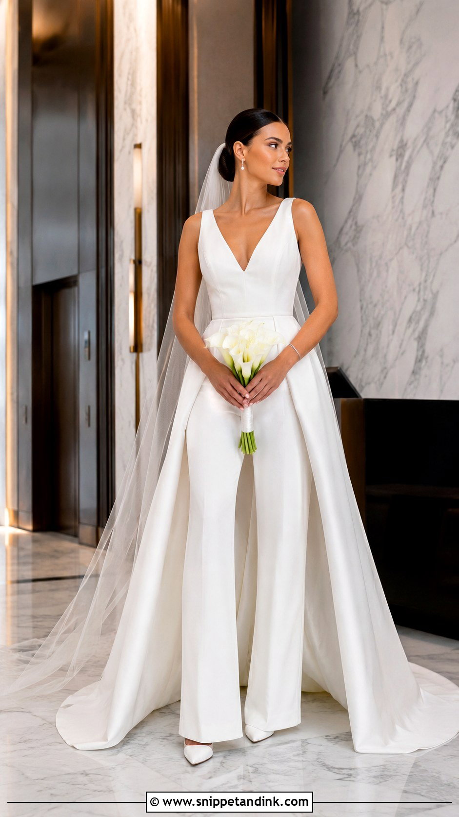 Monica Wedding Jumpsuit With Veil - Snippet and Ink - 20 Monica Wedding Dress Ideas