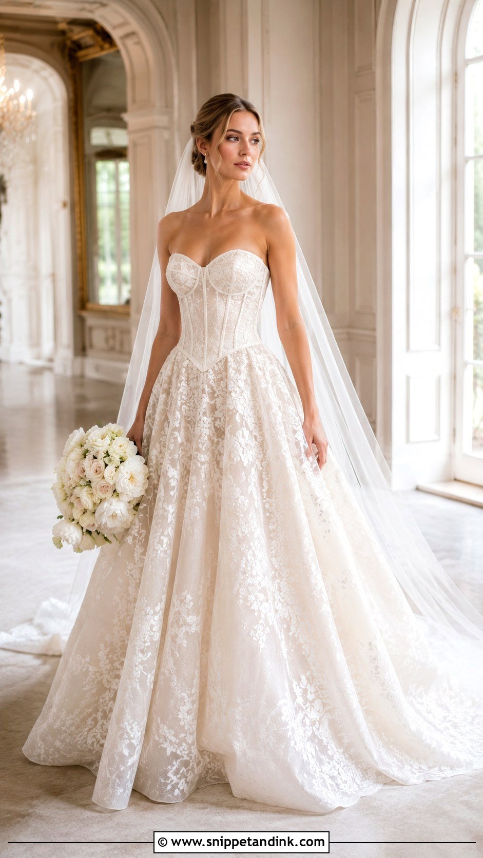 Monique Lhuillier Basque Waist Wedding Dress - Snippet and Ink - 25 Monique Lhuillier Wedding Dress Ideas