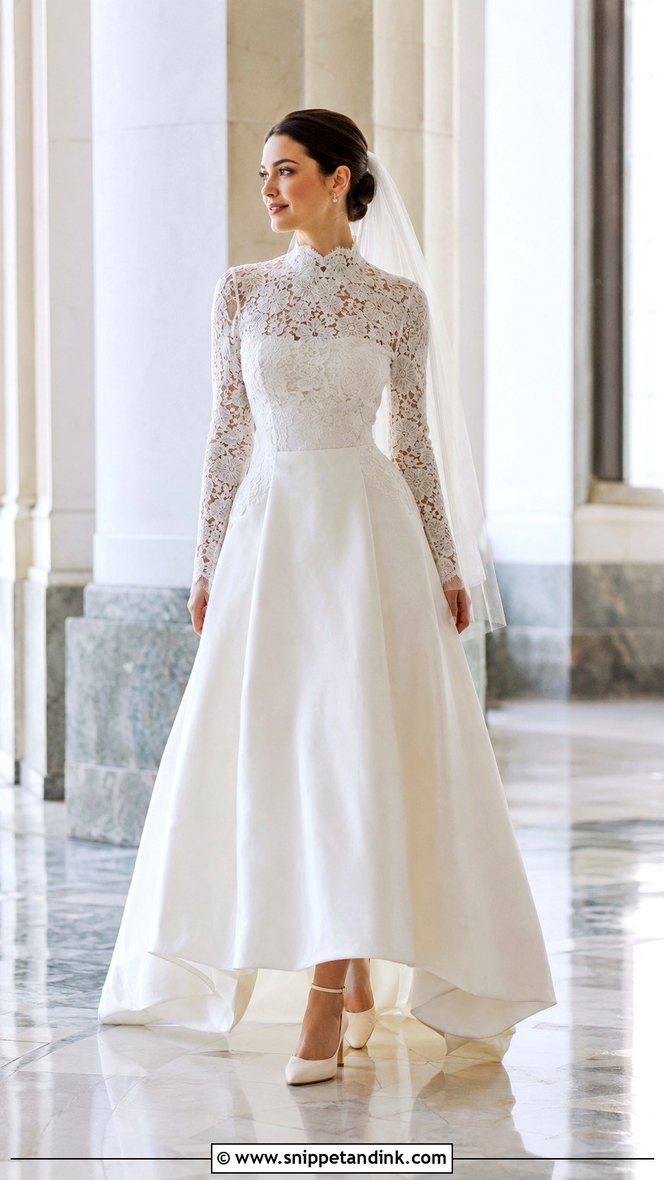 Monique Lhuillier High Neck Bridal Gown - Snippet and Ink - 20 Monique Lhuillier Gowns