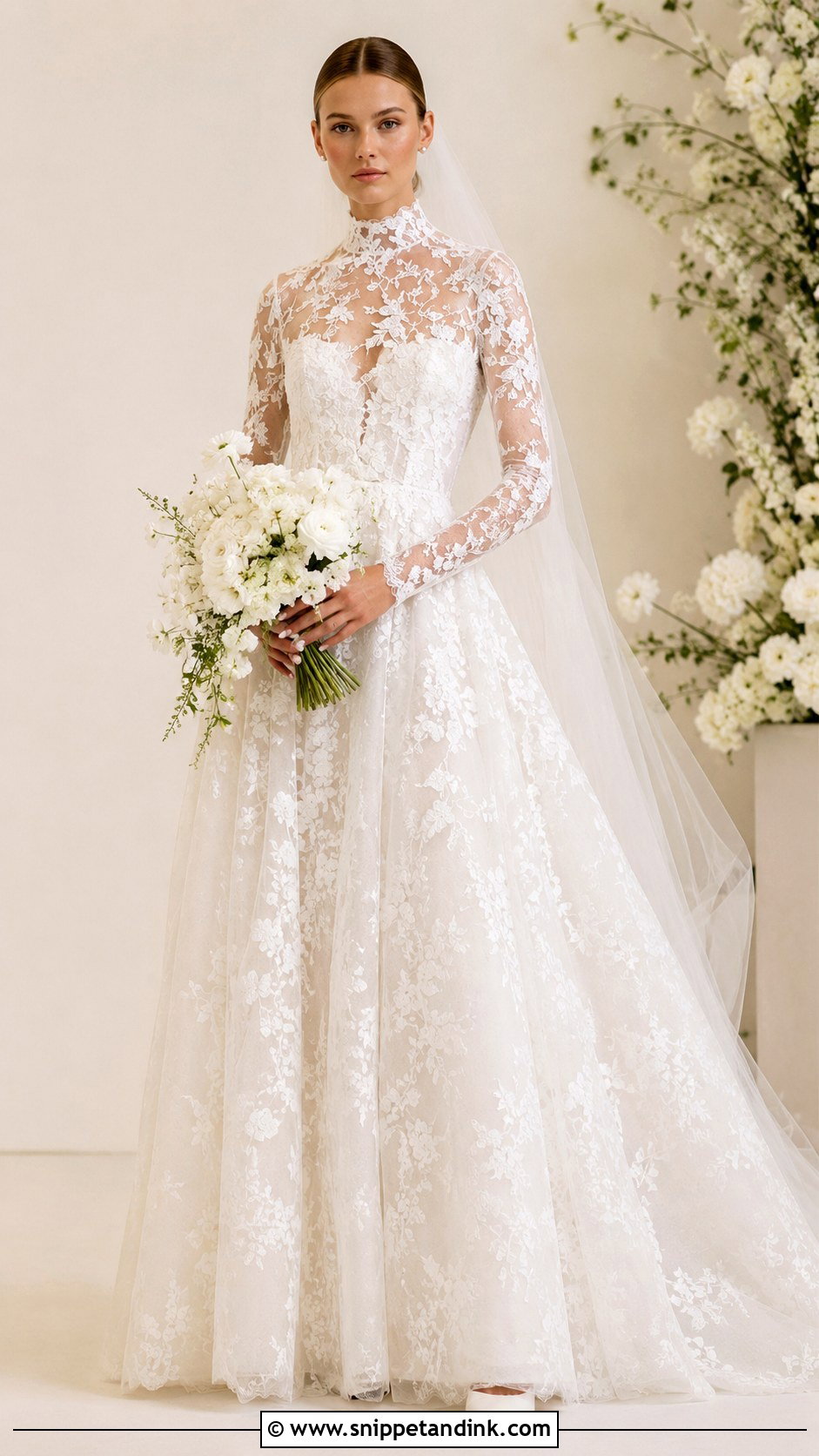Monique Lhuillier High Neck Wedding Dress - Snippet and Ink - 25 Monique Lhuillier Wedding Dress Ideas