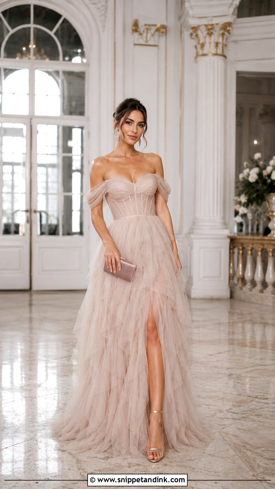 Monique Lhuillier Off Shoulder Tulle Gown - Snippet and Ink - 20 Monique Lhuillier Gowns