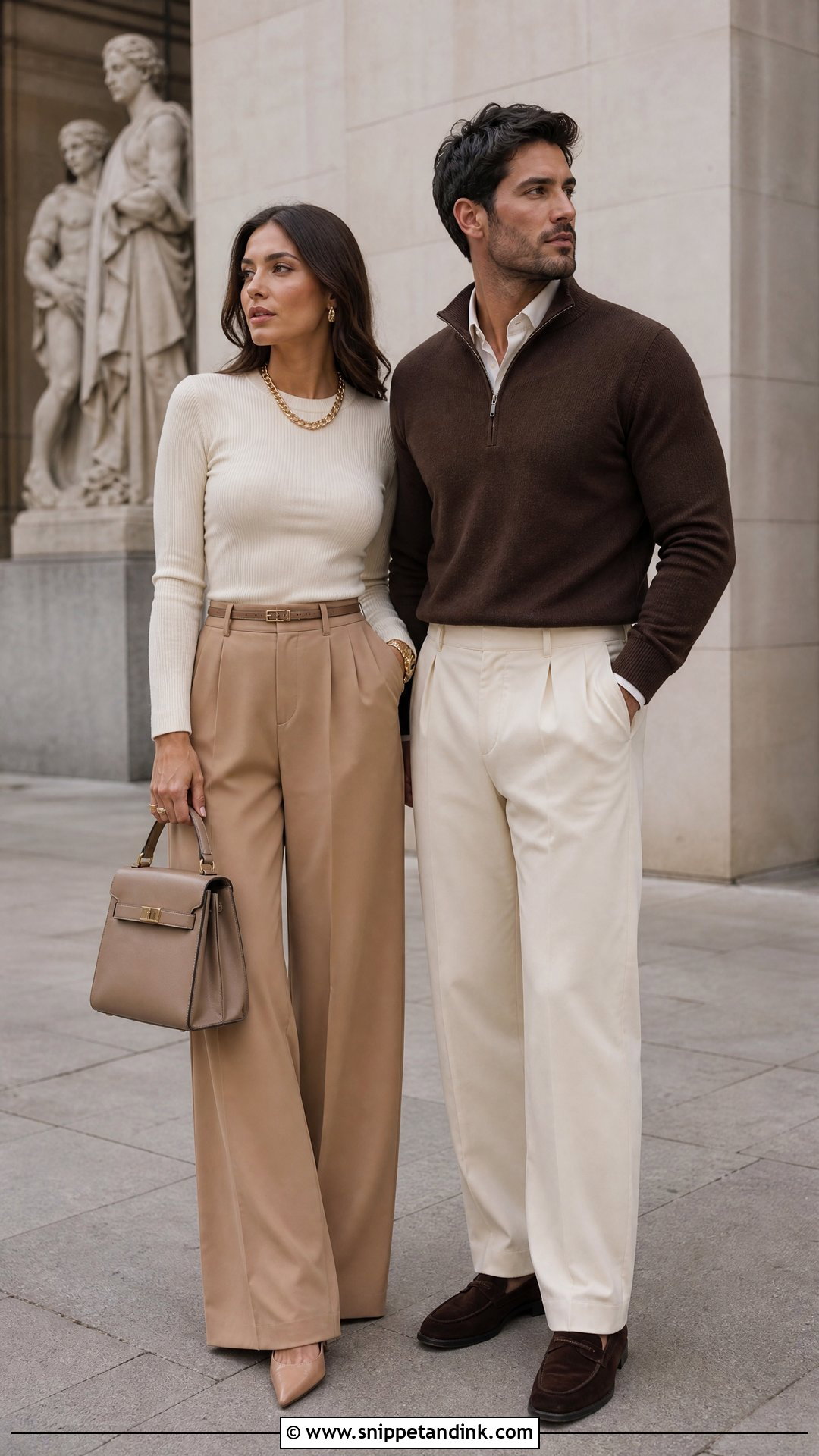 Monochrome Beige Prenup Outfit - Snippet and Ink - 25 Pre Nup Outfit Ideas