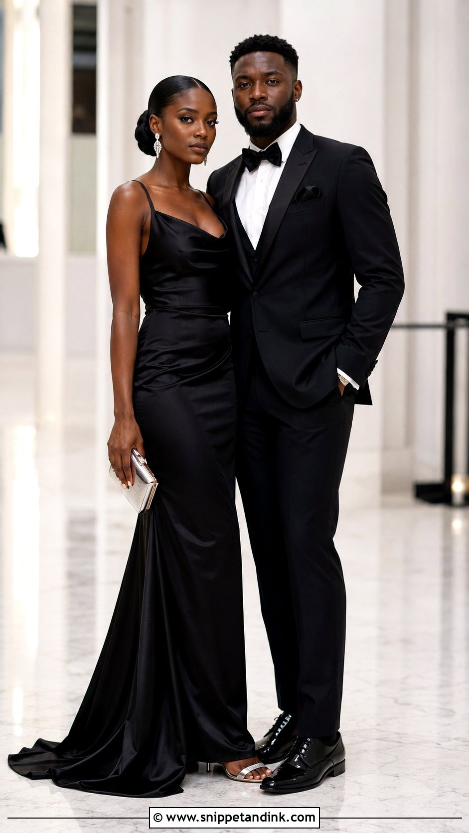 Monochrome Black Couple Wedding Outfit - Snippet and Ink - 20 Couple Dress for Wedding Ideas