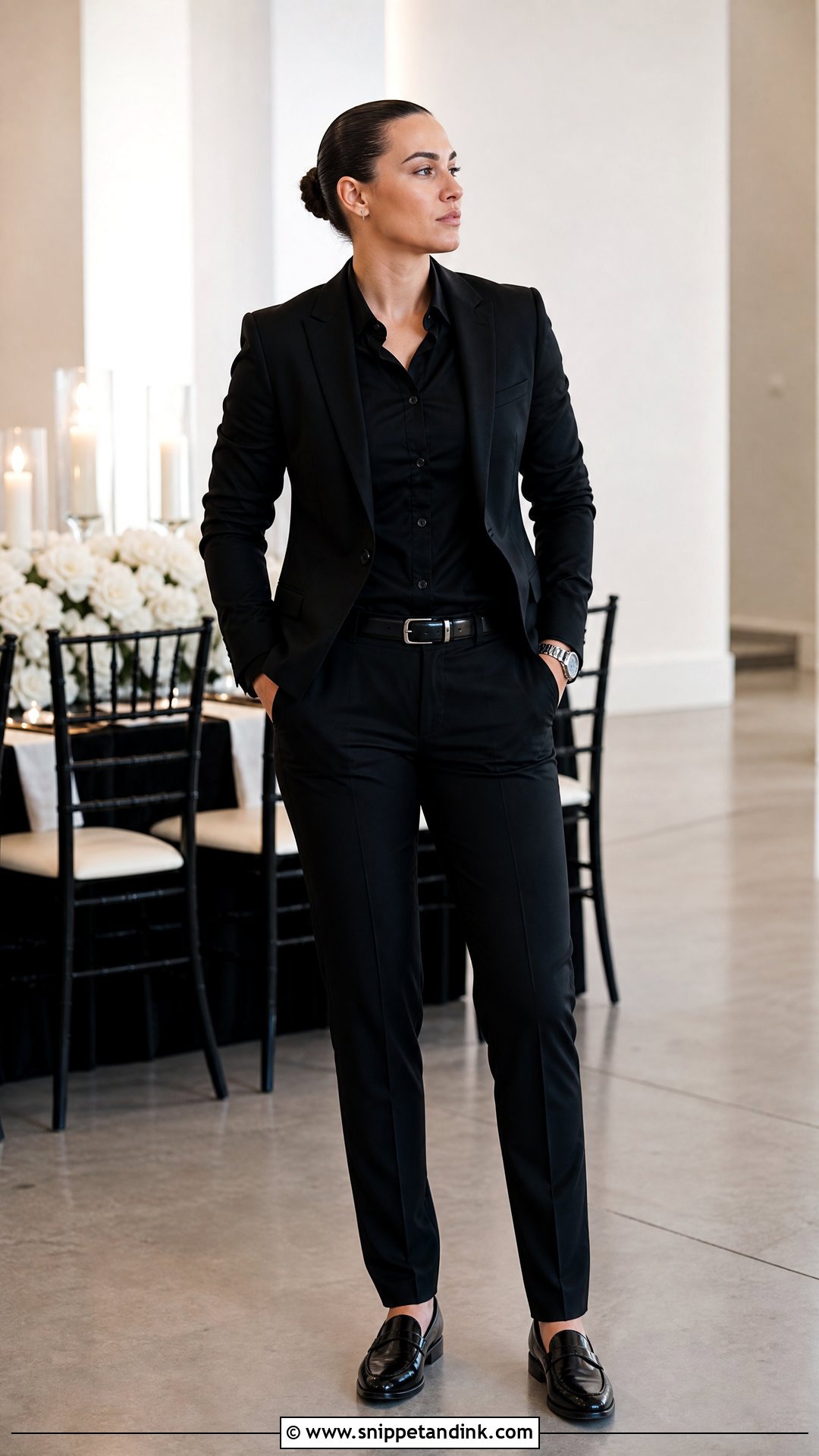 Monochrome Black Masc Wedding Outfit - Snippet and Ink - 25 Masc Wedding Outfits