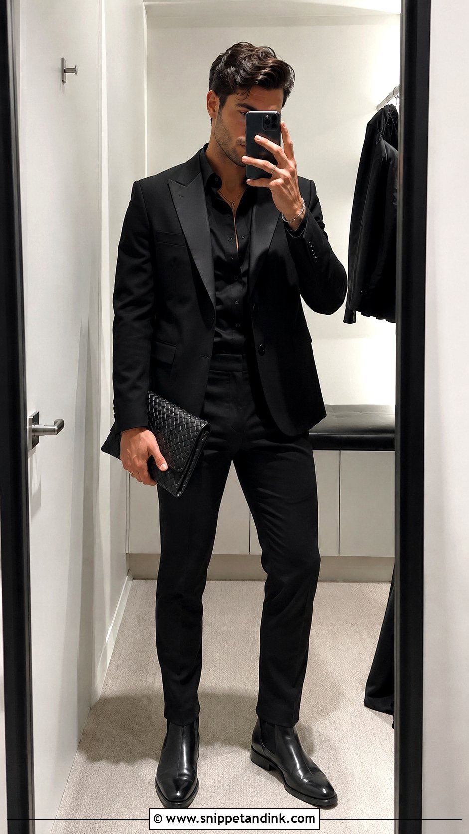 Monochrome Black Wedding Outfit - Snippet and Ink - 25 Gender Neutral Wedding Outfit Ideas