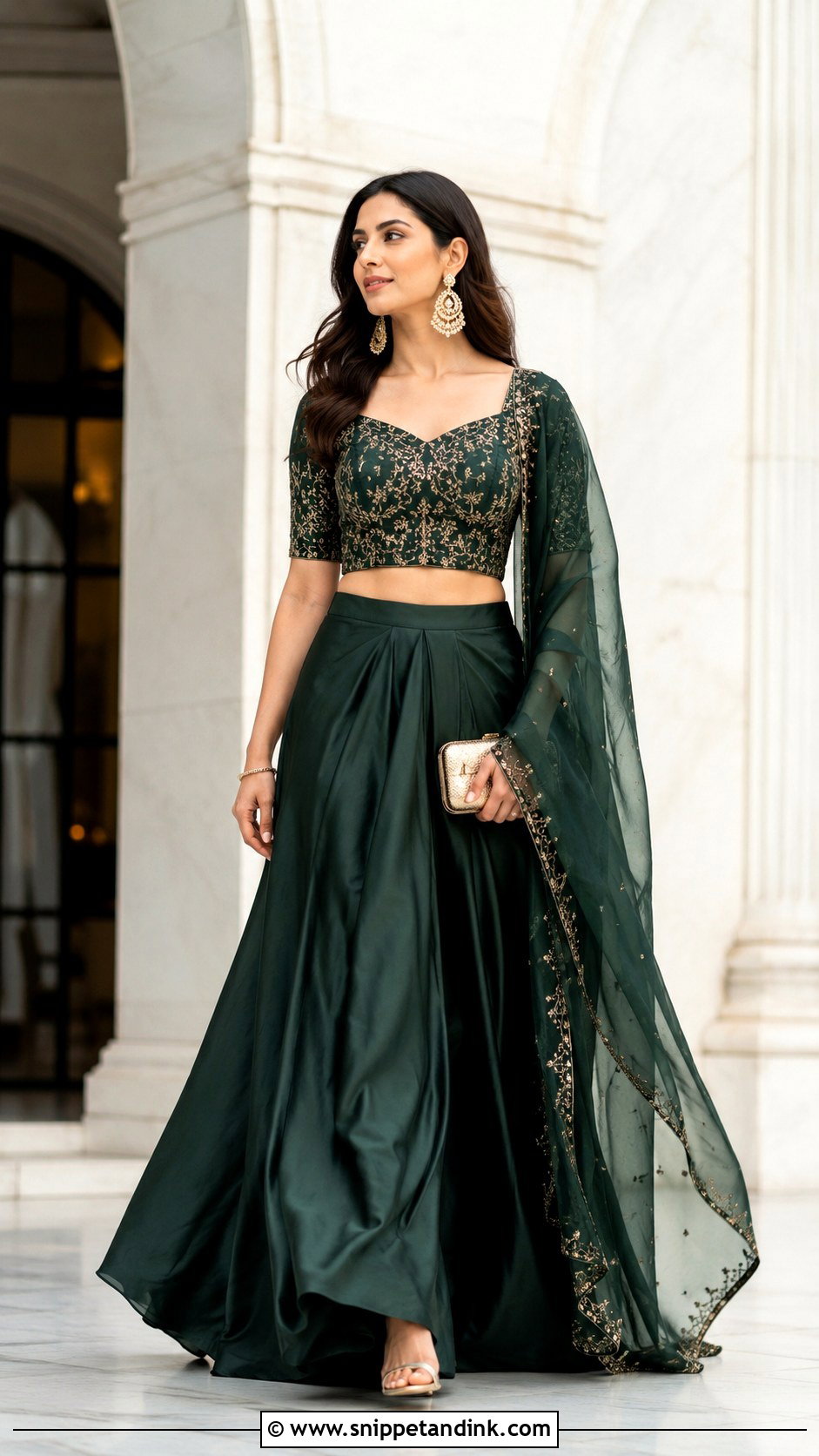 Monochrome Indian Skirt Top Wedding Outfit - Snippet and Ink - 20 Indian Skirt Top Wedding Outfit Ideas
