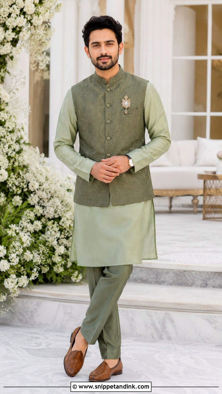 Monochrome Kurta Outfit For Bride Brother - Snippet and Ink - 20 Bride Brother Outfit Ideas