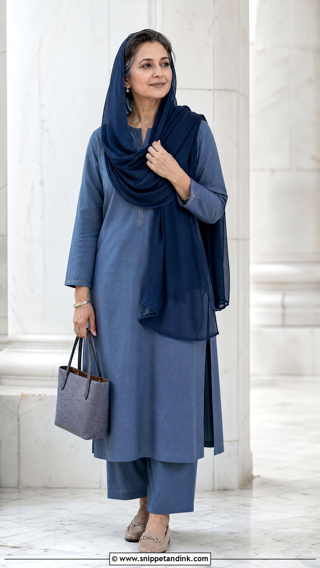 Monochrome Kurta Set For Gurudwara - Snippet and Ink - 20 Gurudwara Outfit Ideas