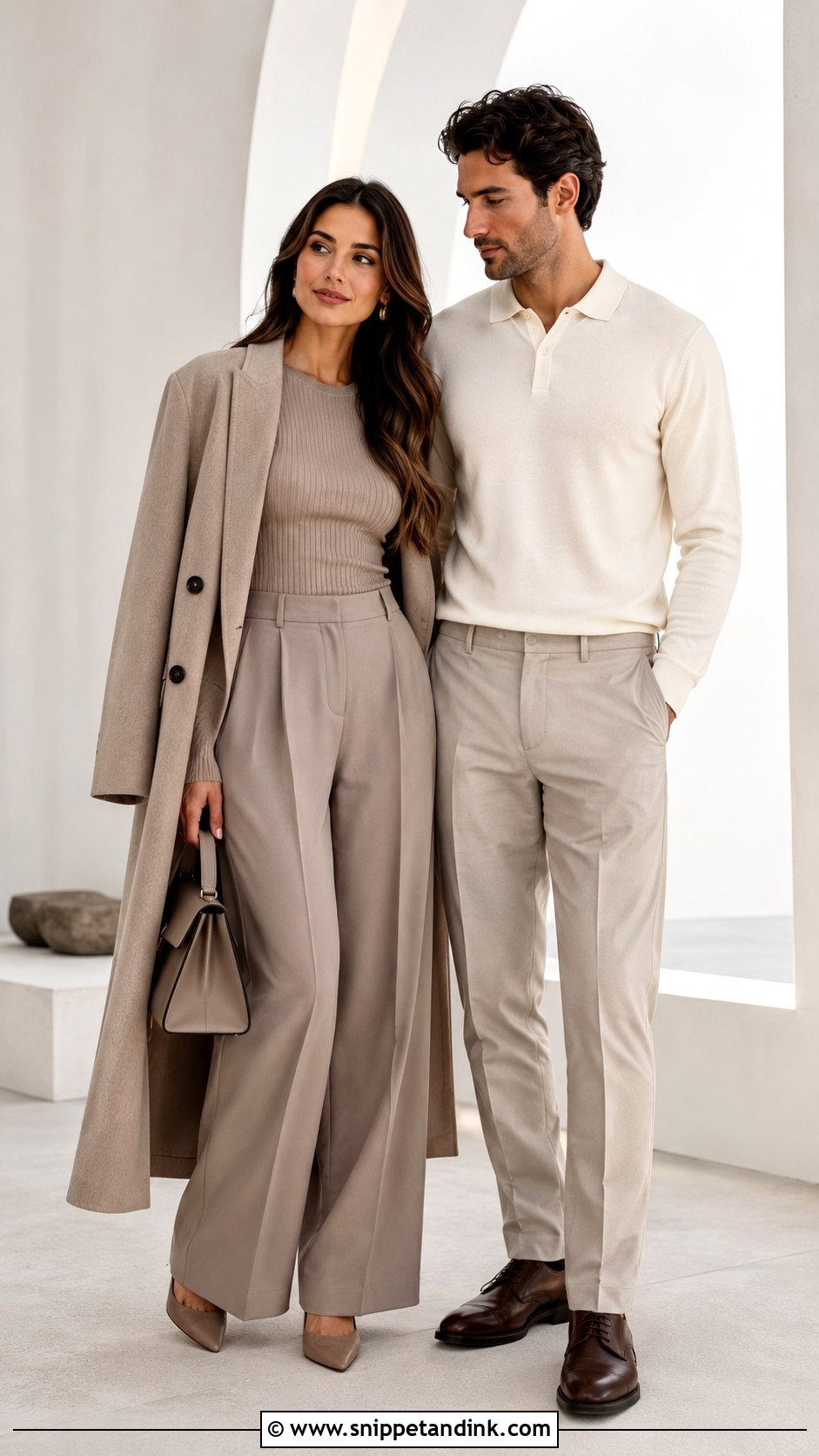 Monochrome Neutral Prenup Outfit - Snippet and Ink - 20 Prenup Ideas Outfits