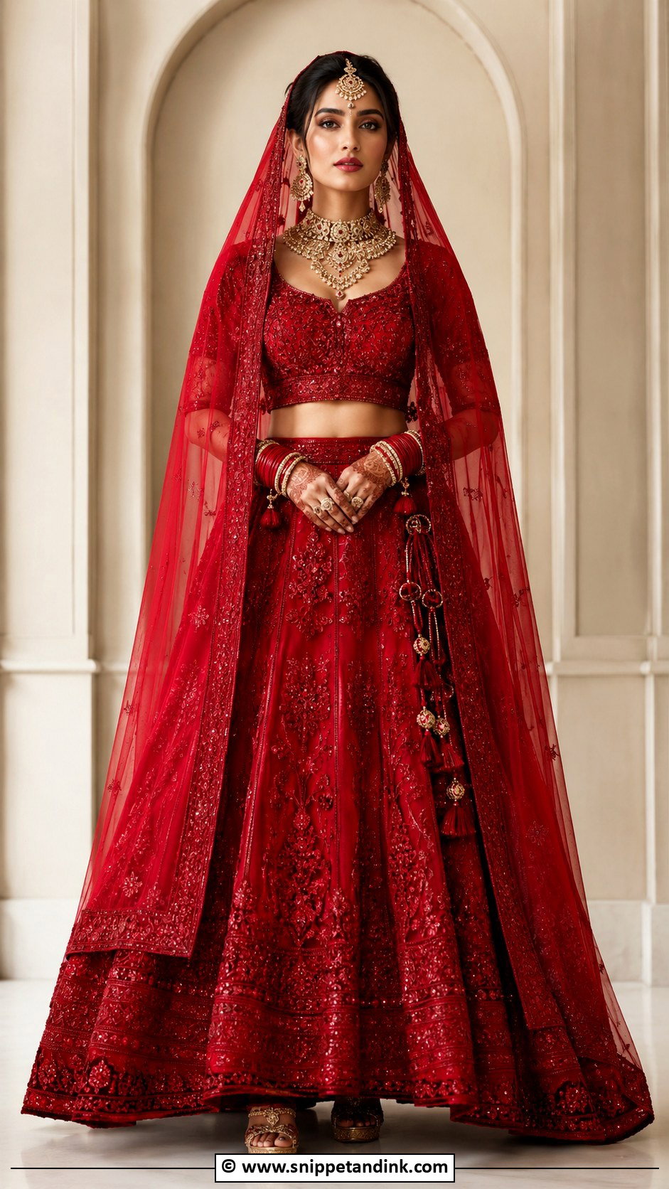 Monochrome Red Barat Bride Look - Snippet and Ink - 30 Barat Bride Ideas