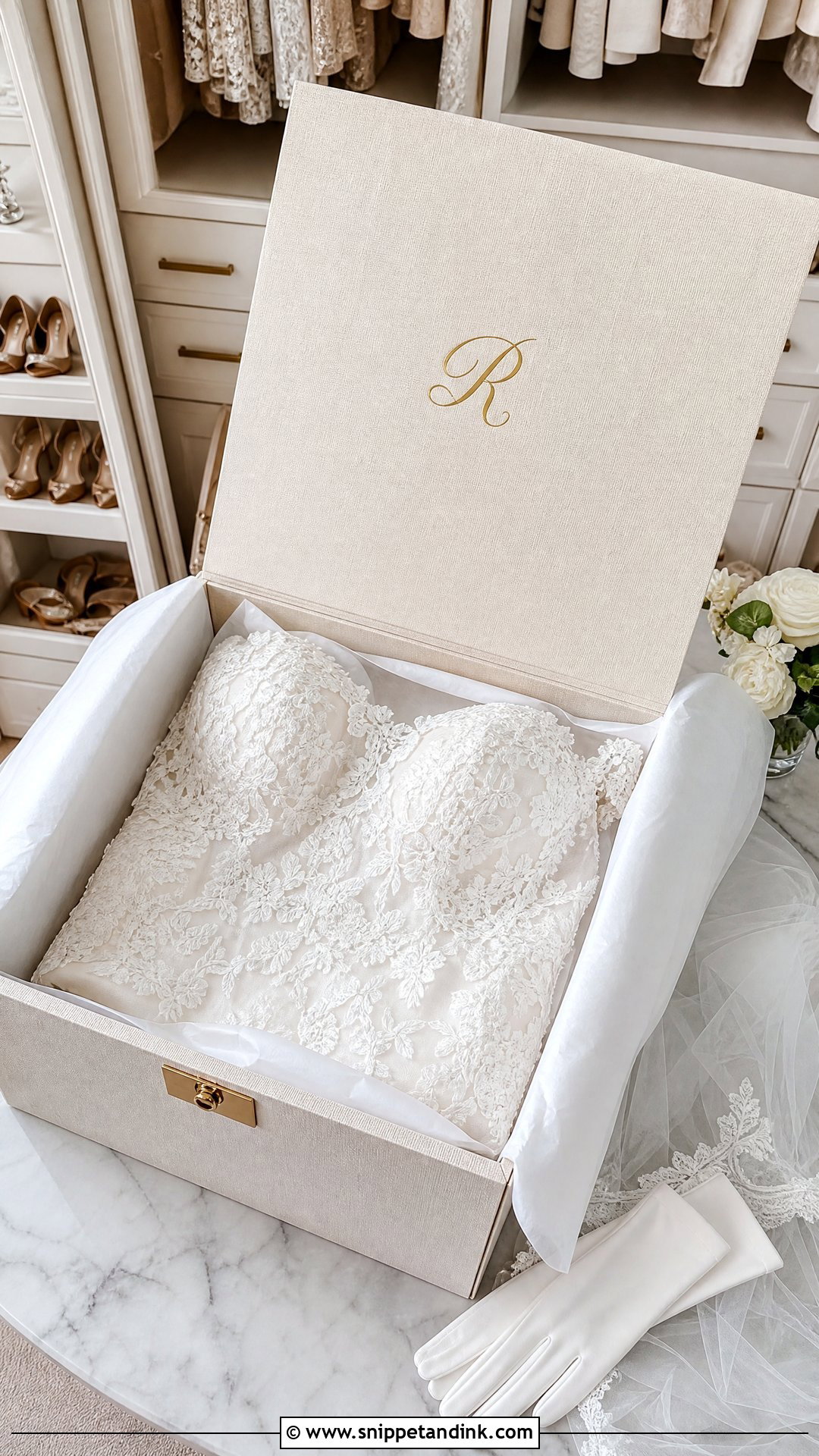 Monogram Wedding Dress Box - Snippet and Ink - 20 Wedding Dress Box Ideas