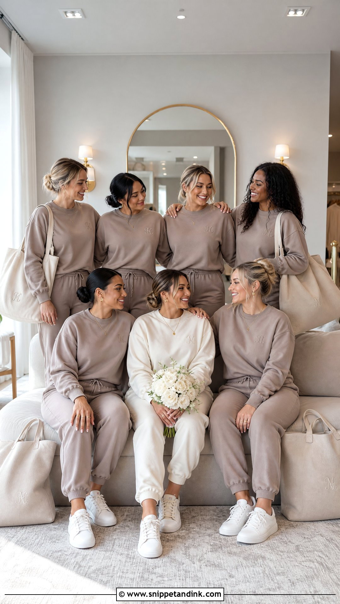 Monogrammed Wedding Party Sweatsuit - Snippet and Ink - 20 Wedding Sweatsuit Ideas