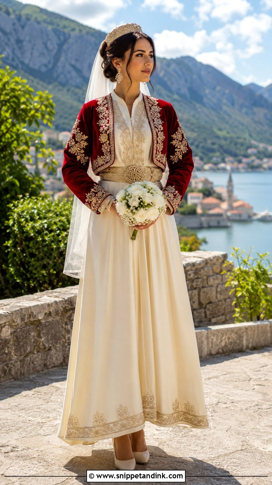 Montenegrin Red And Ivory Wedding Dress - Snippet and Ink - 20 Slavic Wedding Dress Ideas