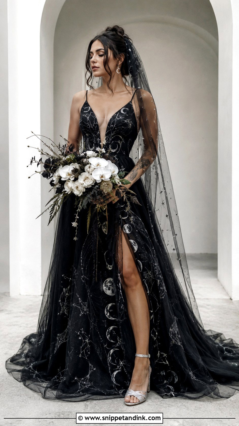 Moon Phase Wedding Dress - Snippet and Ink - 30 Witchy Wedding Dress Ideas