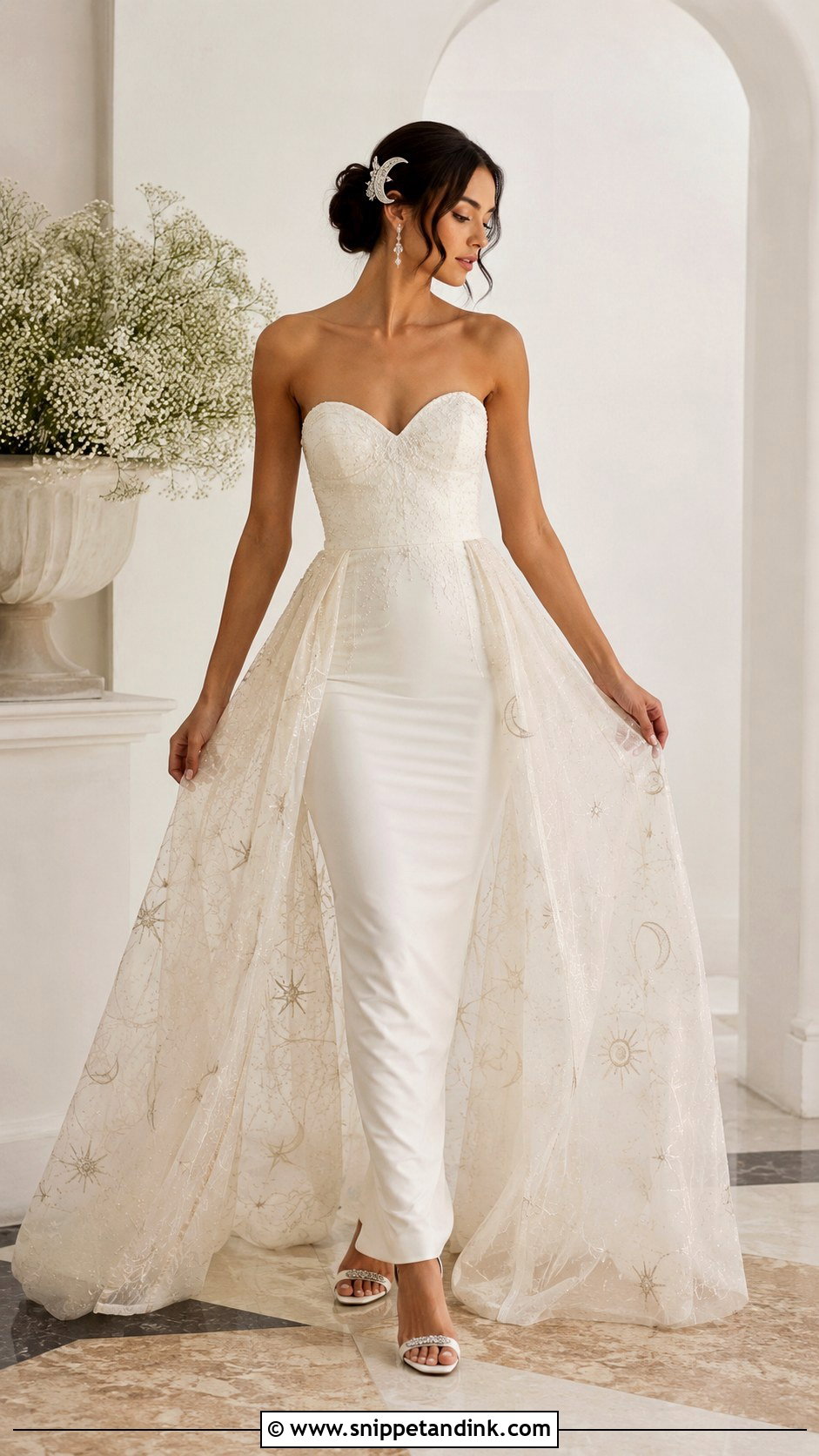 Moon Wedding Dress With Detachable Overskirt - Snippet and Ink - 25 Moon Wedding Dress Ideas