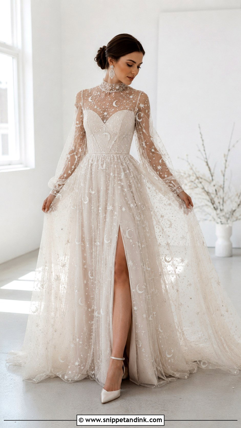Moon Wedding Dress With High Neck - Snippet and Ink - 25 Moon Wedding Dress Ideas