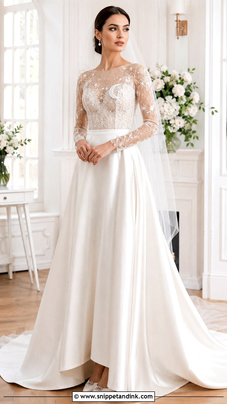 Moon Wedding Dress With Satin Skirt - Snippet and Ink - 25 Moon Wedding Dress Ideas