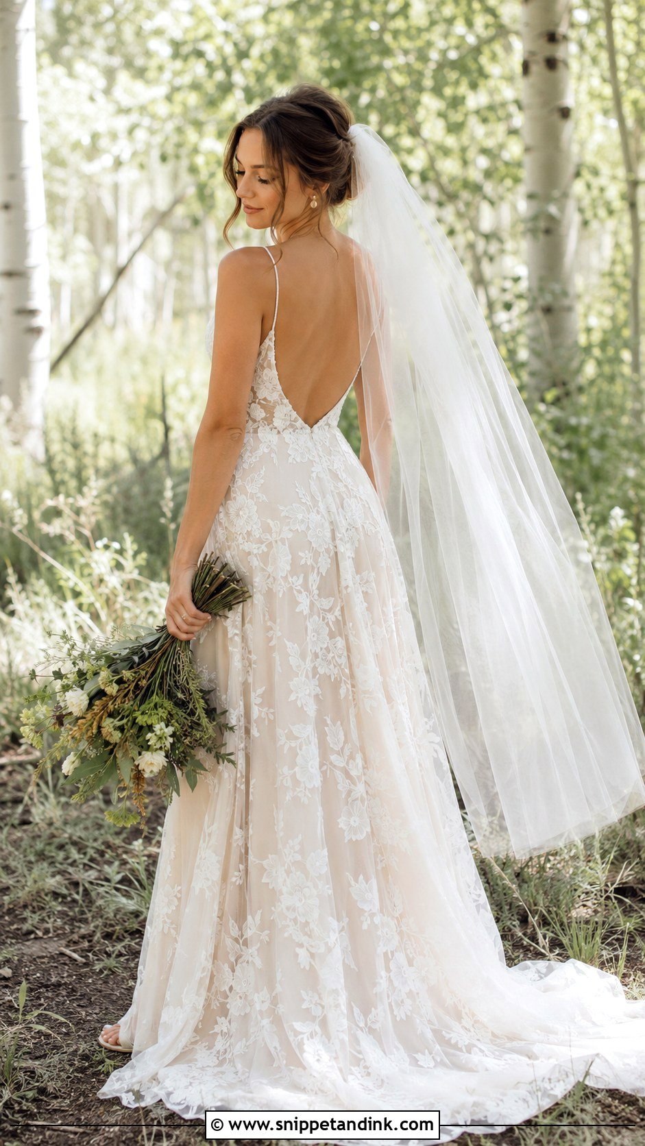 Moonlight Boho Wedding Dress With Floral Lace - Snippet and Ink - 20 Moonlight Wedding Dress Ideas