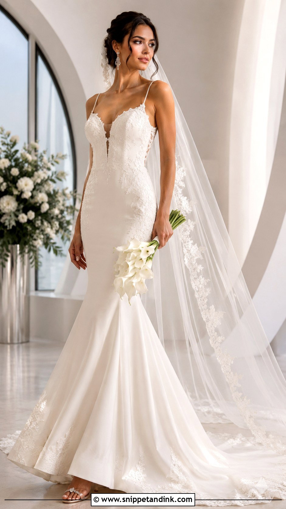 Moonlight Mermaid Wedding Dress With Spaghetti Straps - Snippet and Ink - 20 Moonlight Wedding Dress Ideas
