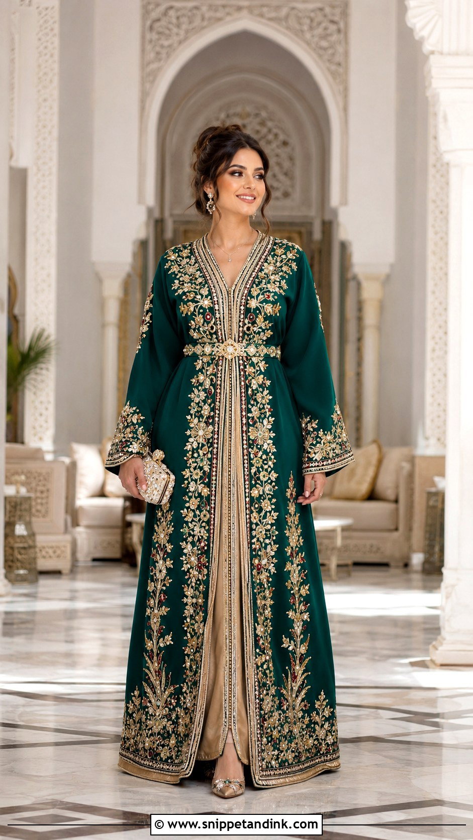 Moroccan Caftan Wedding Outfit - Snippet and Ink - 20 African Wedding Outfits